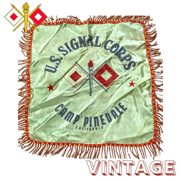 Vintage U.S. Army Signal Corps Camp Pinedale California Pillow Case Sham - Picture 1 of 13